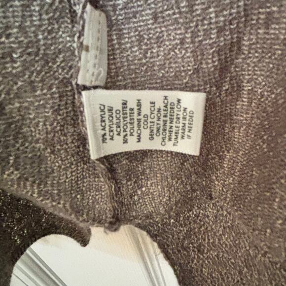 Loft - Womens - Open Front Silver/Gray Shimmer Long Sleeve  Cardigan - Size Med - Picture 5 of 13